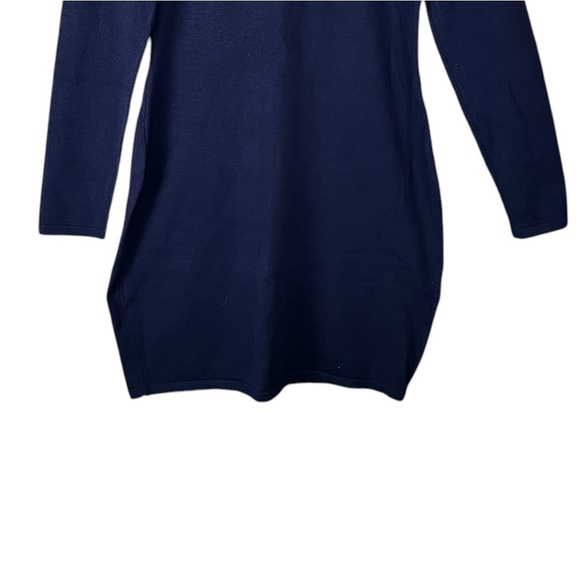 Navy Blue Long Sleeve Bodycon Sweater Dress XL NWT | Stretch Knit Mock Neck - Picture 6 of 14